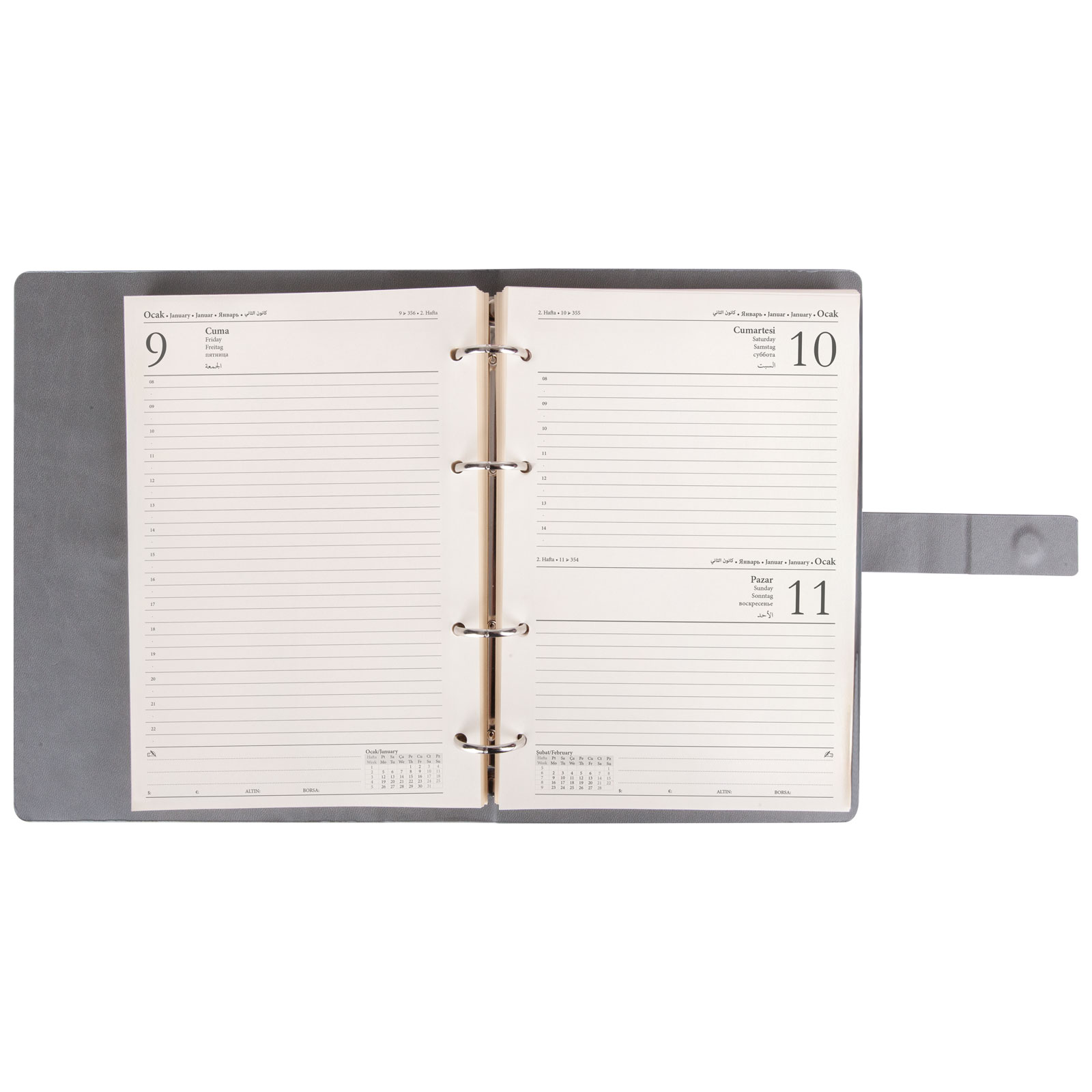 BİRLİK GRİ ORGANİZER AJANDA (17,5x22,5CM)